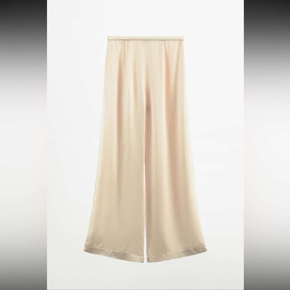 Satin Cream Women's Pants